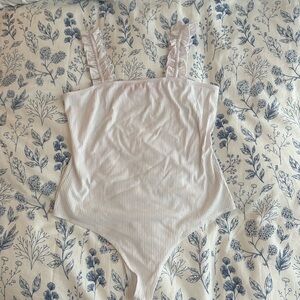 White ribbed body suit